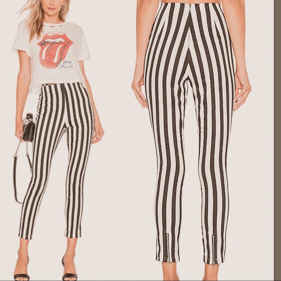 by the way. Pants - By the way Loran Zip Up Pant in Black & White